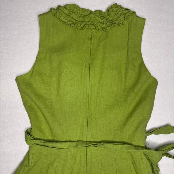 Green Ruffle Jessica Howard Linen Dress - Picture 7 of 7